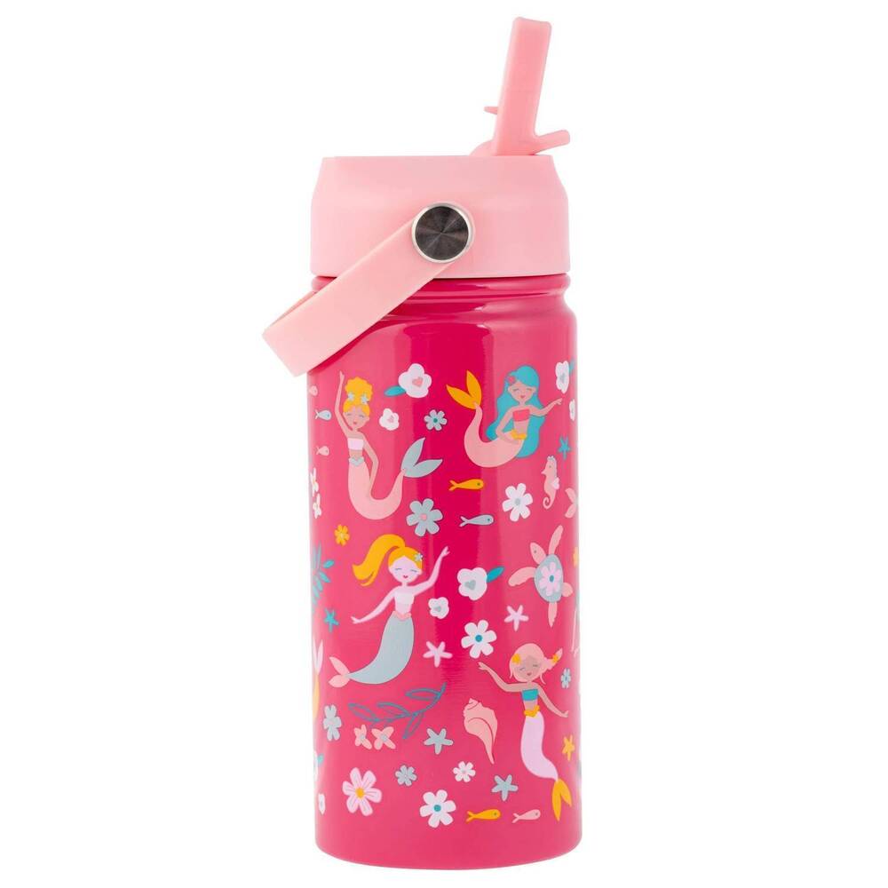 NEW STEPHEN JOSEPH kid's insulated stainless steel water bottle with handle in m